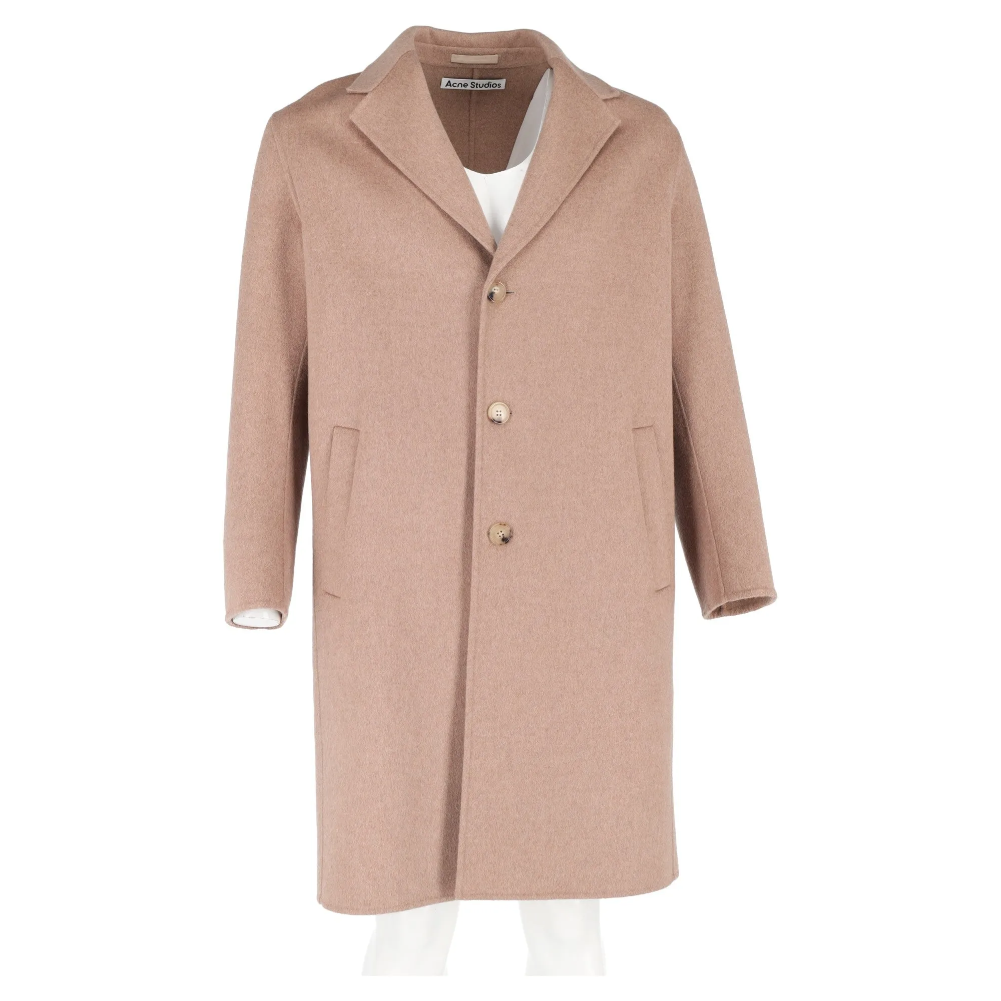 Acne Studios Long Coat in Beige Wool
