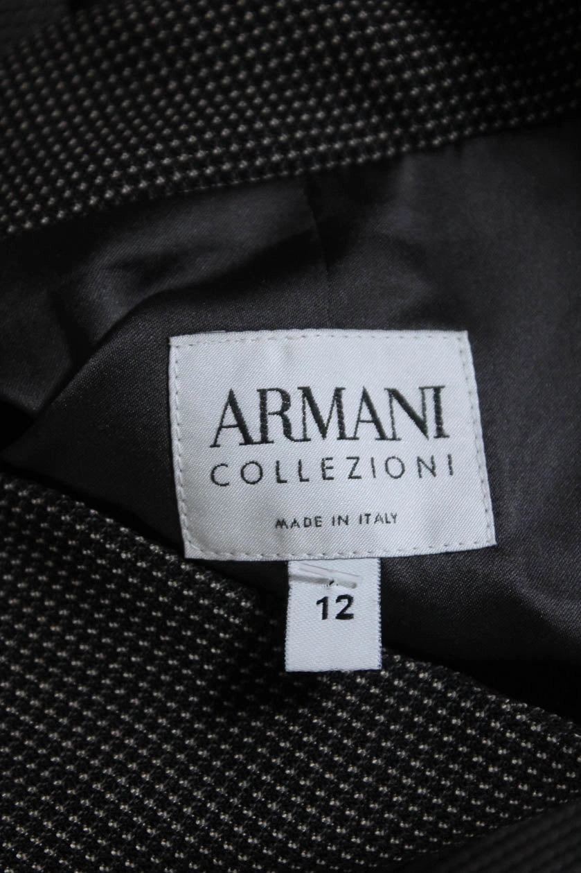 Armani Collezioni Women's Asymmetrical Long Sleeves Button Jacket Brown