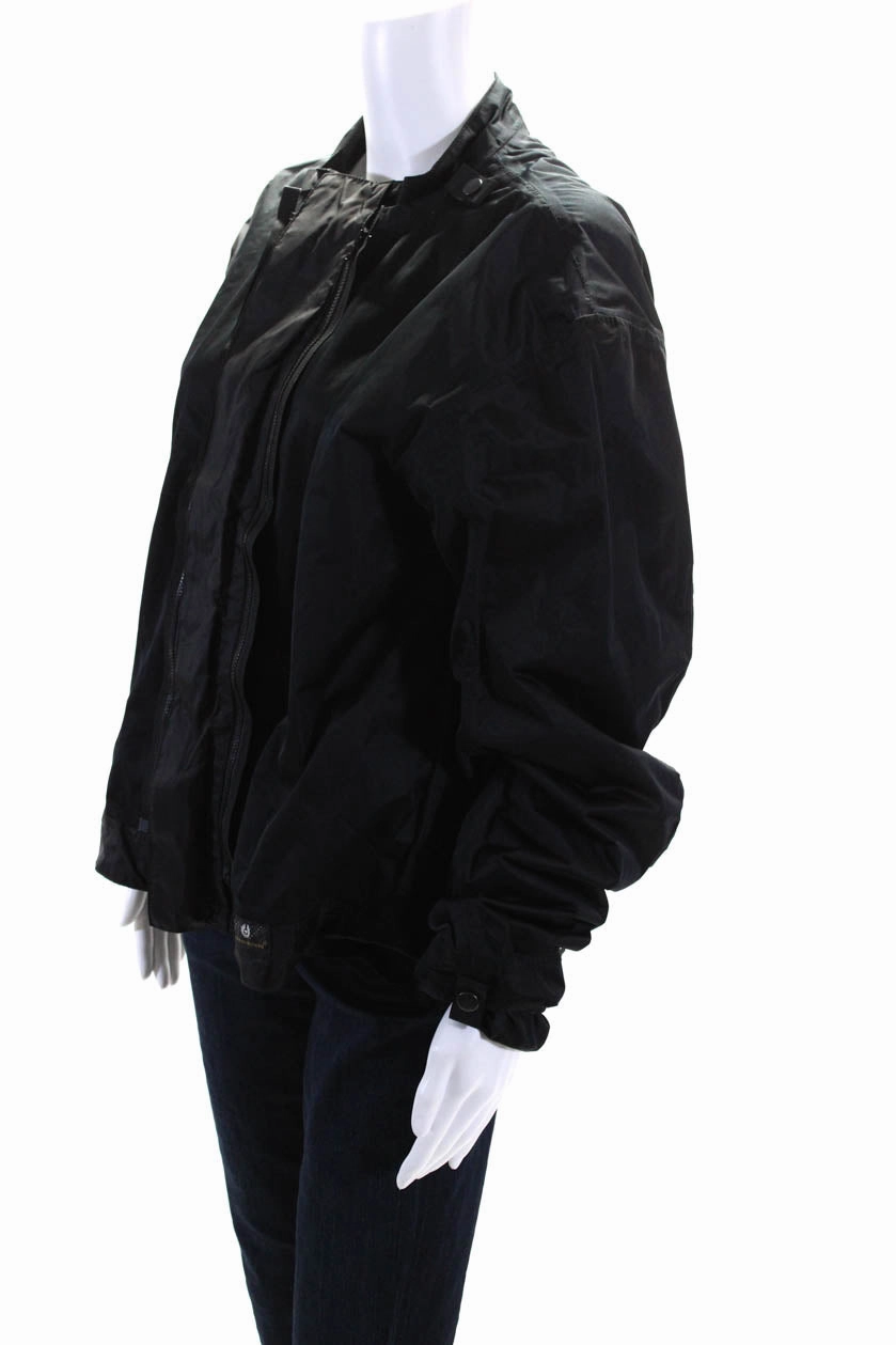 Belstaff Womens No Pocket High Neck Long Sleeve Zip Up Jacket Black