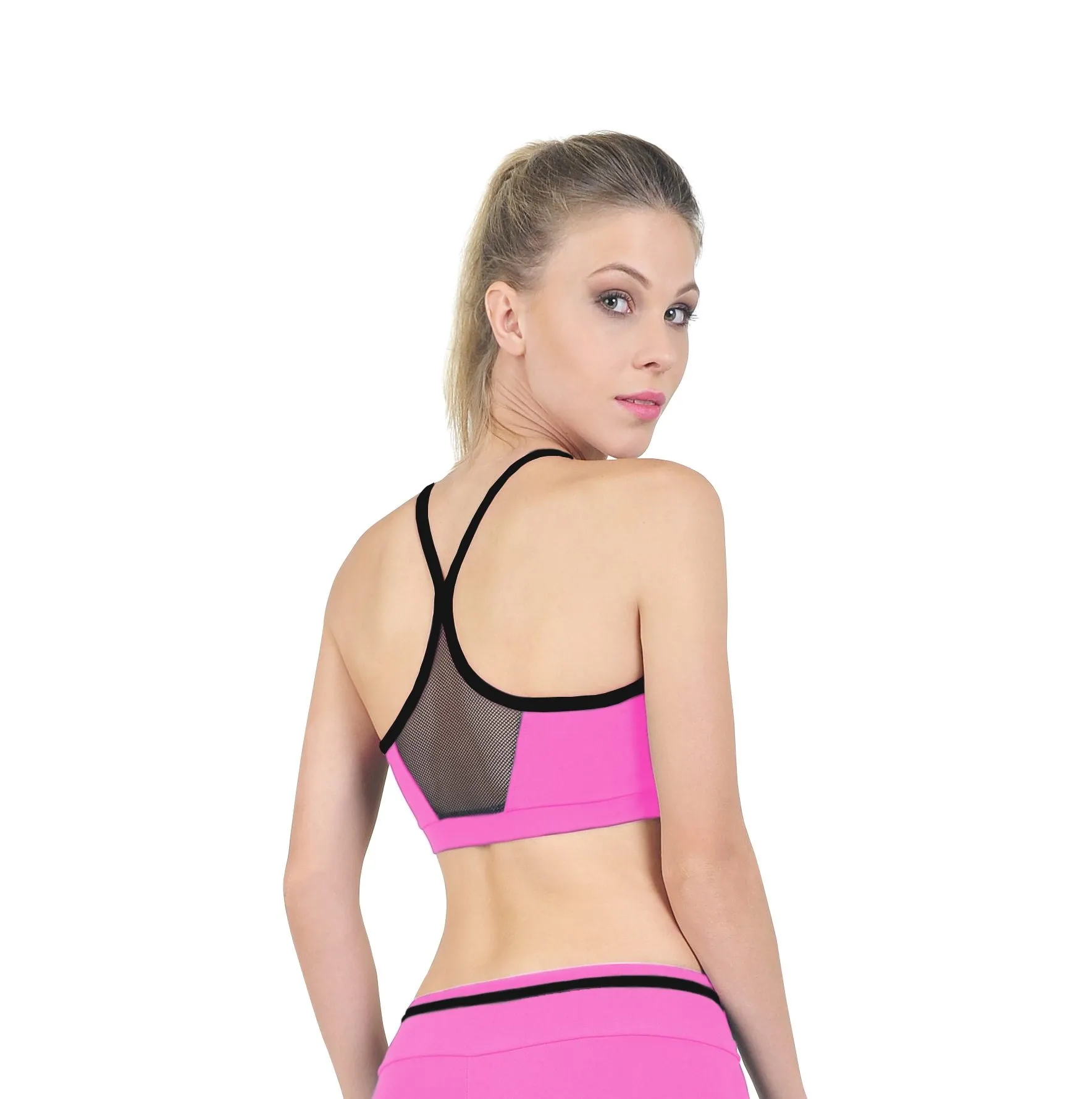 Bia Brazil Padded Y Back Bra With Mesh BT3363 Bubble Gum pink/Black