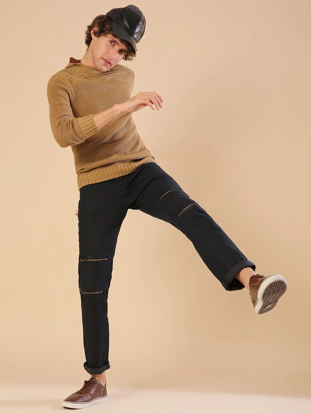 Campus Sutra Men Solid Full Sleeve Stylish Casual Sweaters