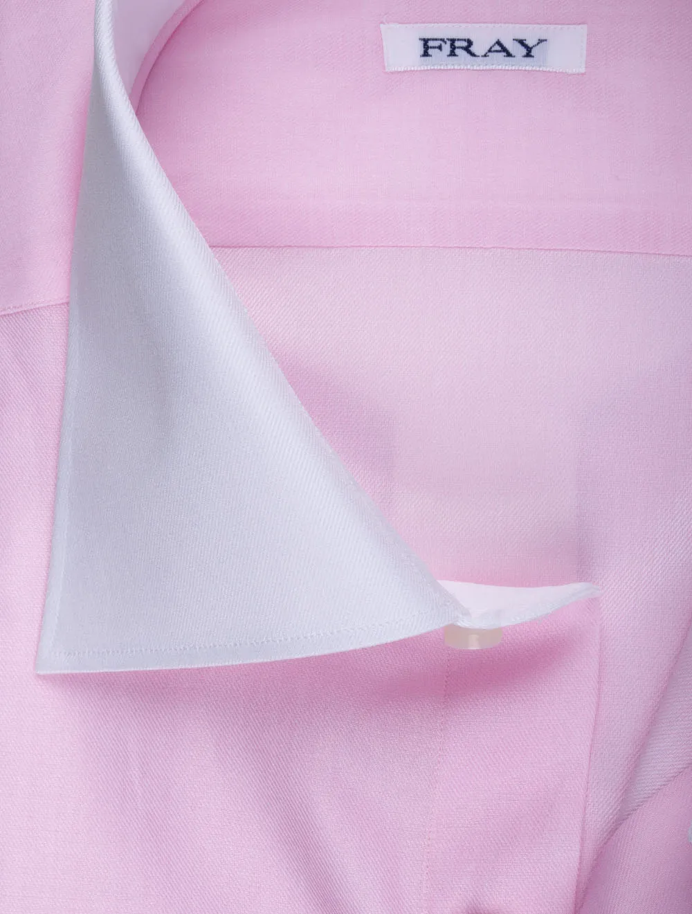 Contrast Cuff and Collar Shirt Pink