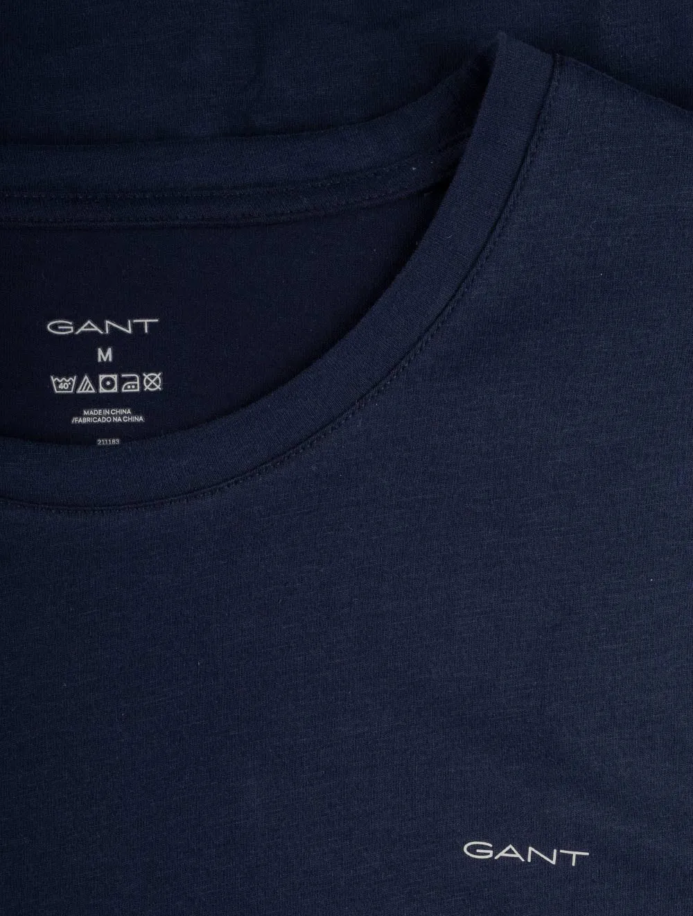 Crew Neck T-Shirt 2 Pack Navy White