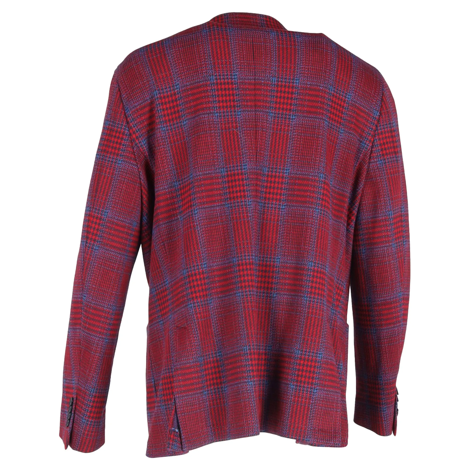 Etro Houndstooth Single-Breasted Blazer in Red Wool