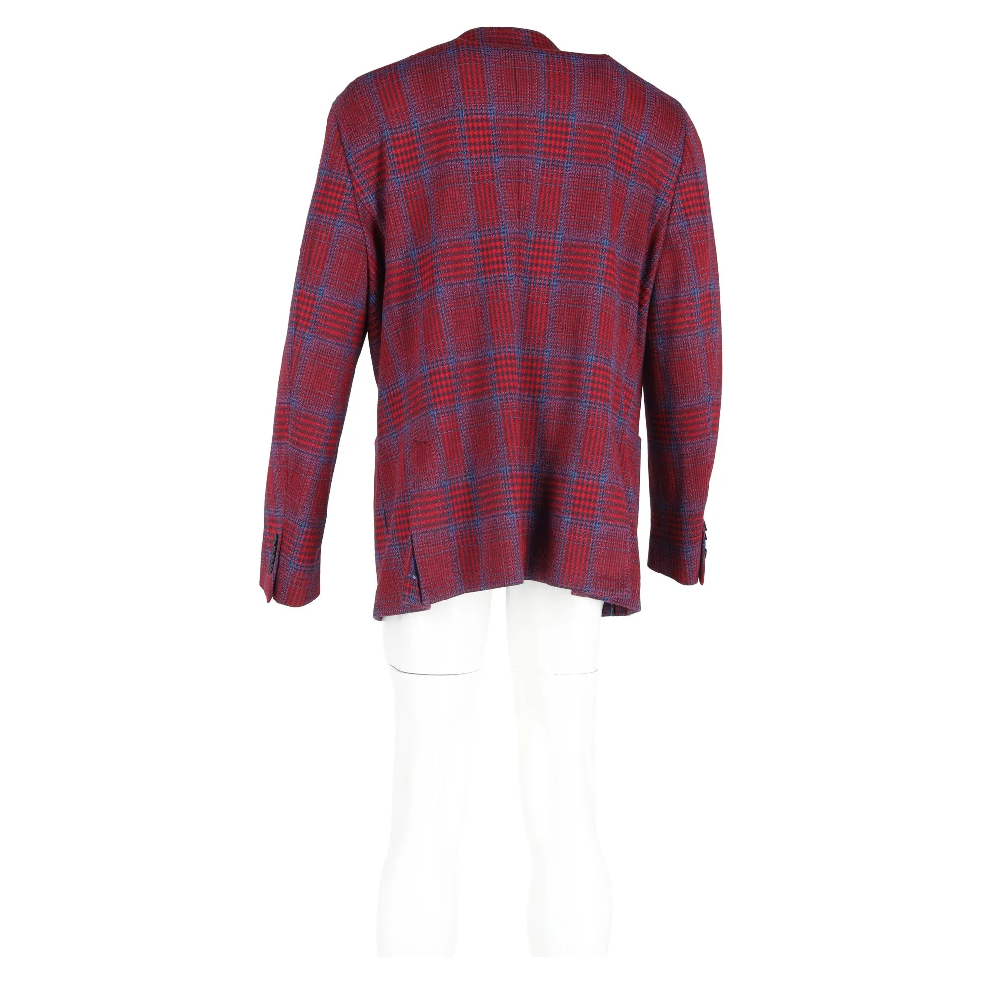 Etro Houndstooth Single-Breasted Blazer in Red Wool