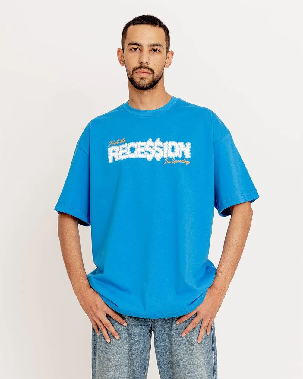 F*ck The Recession Printed Oversized Tee