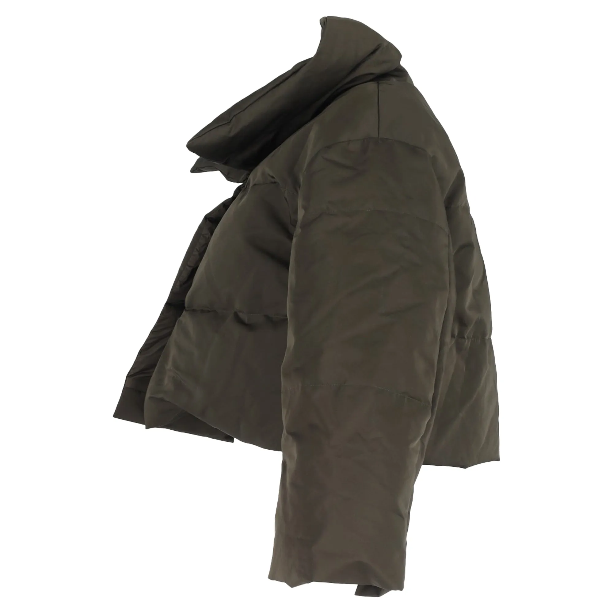 Jil Sander Cropped Puffer Jacket in Green Nylon