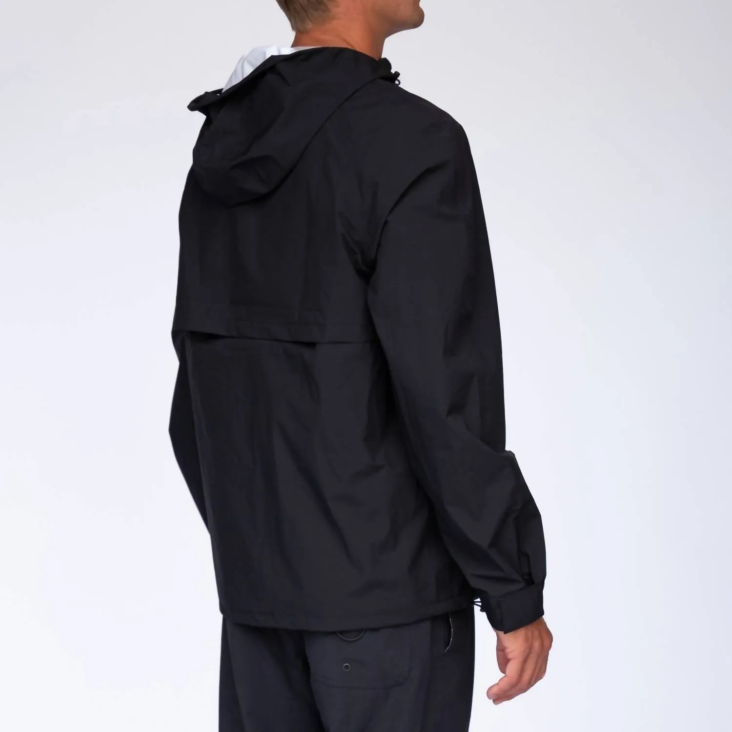 Lightweight Packable Rain Jacket In Black