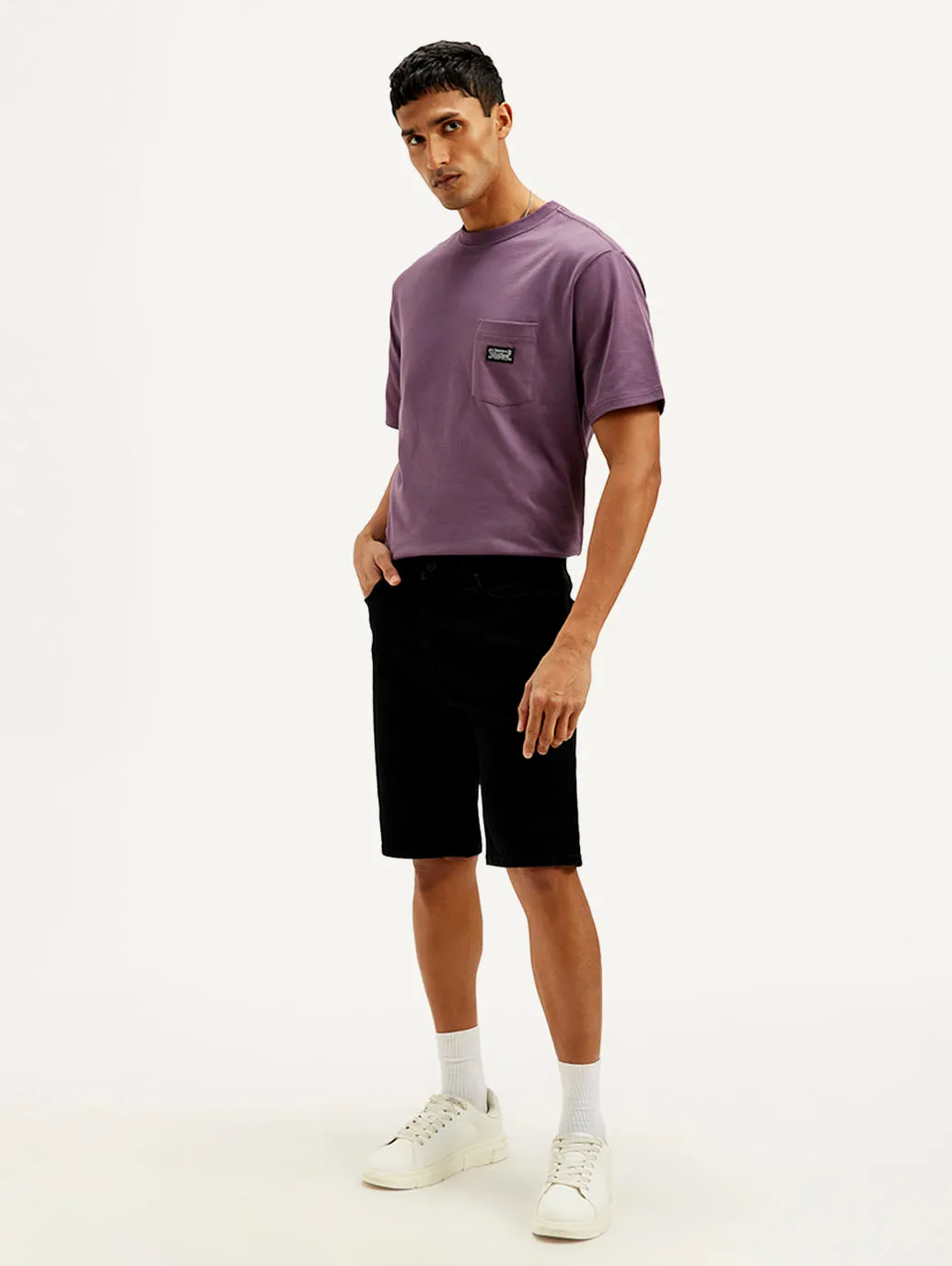 Men's Black Tapered Shorts