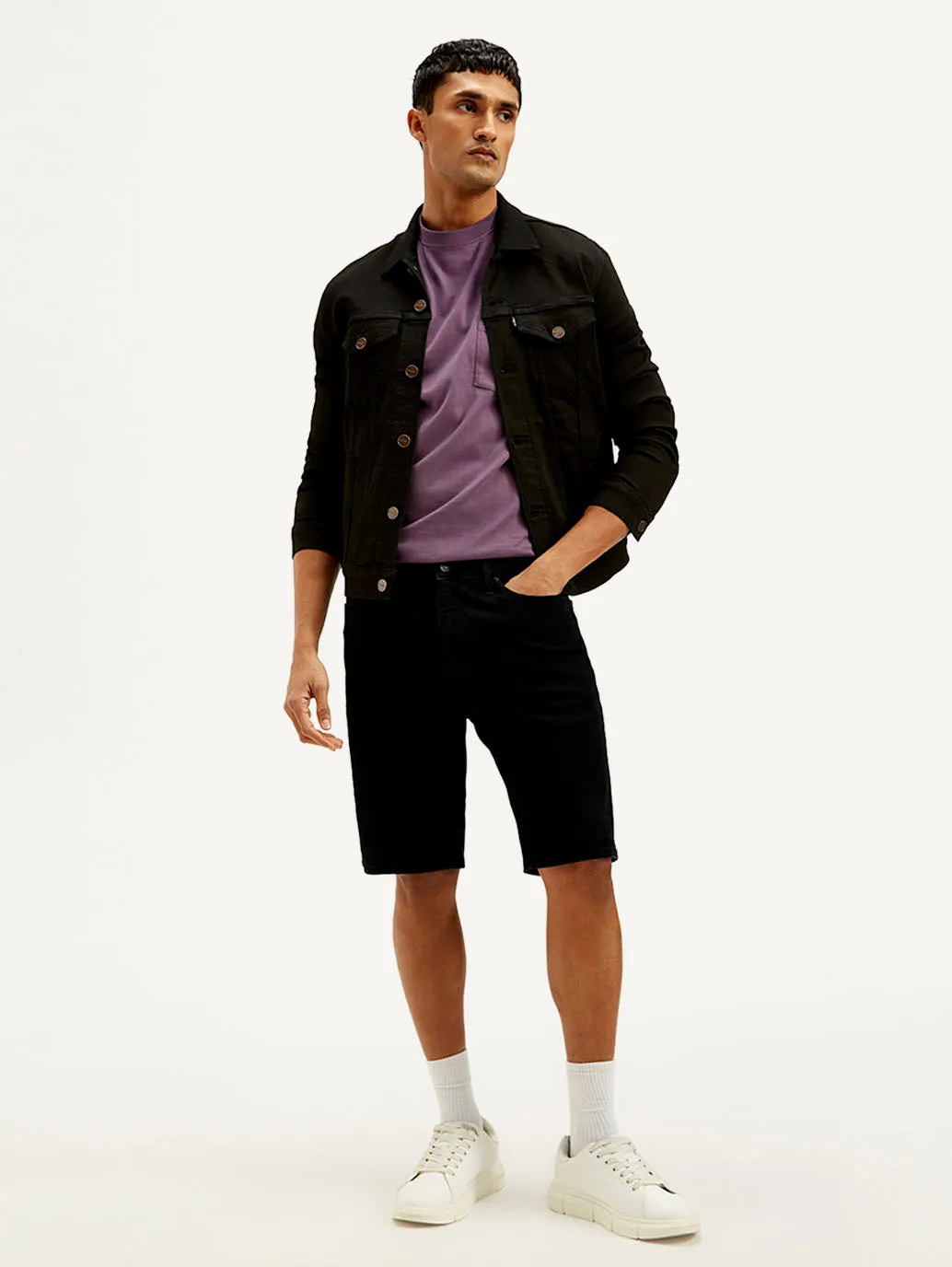 Men's Black Tapered Shorts