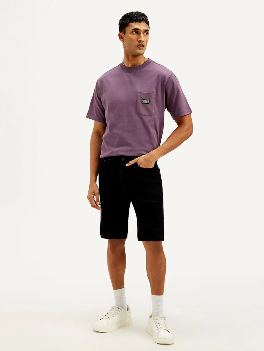 Men's Black Tapered Shorts