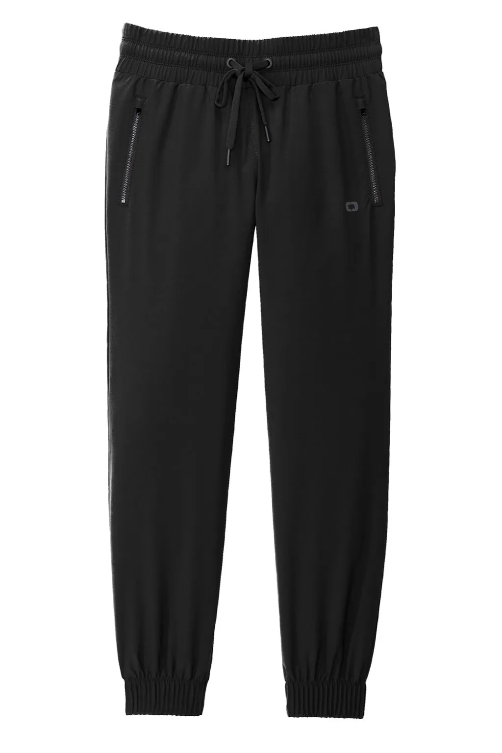 Ogio Womens Connection Water Resistant Jogger Sweatpants w/ Pockets - Blacktop