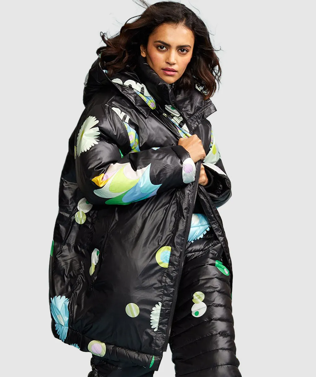 Print Nylon Down Puffer Jacket