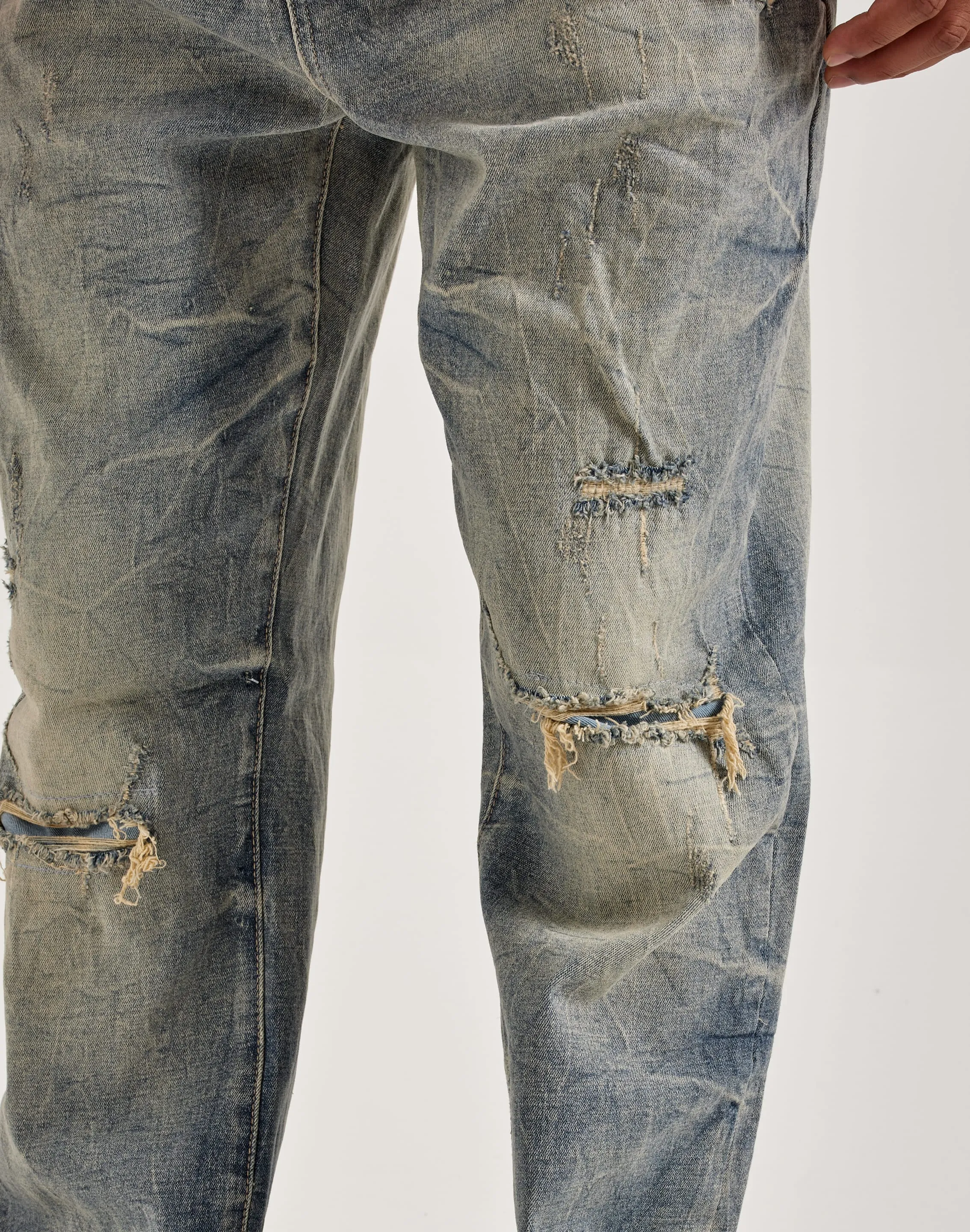 Smoke Rise Rip & Repair Straight Denim Jeans