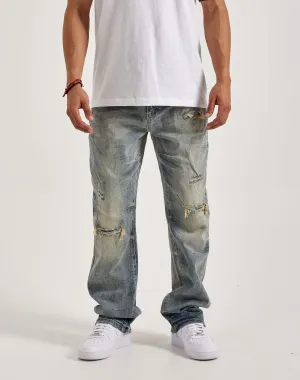 Smoke Rise Rip & Repair Straight Denim Jeans