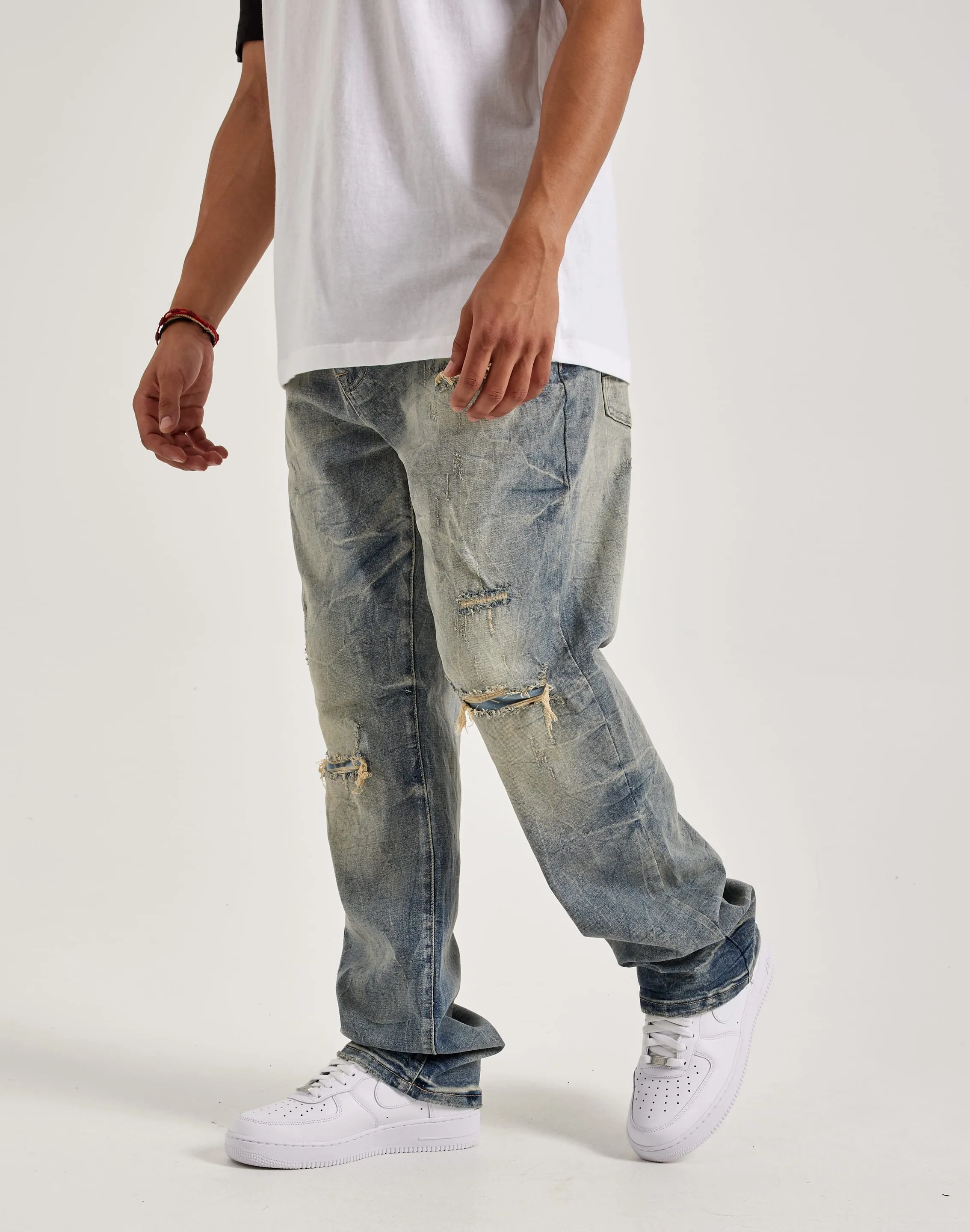 Smoke Rise Rip & Repair Straight Denim Jeans