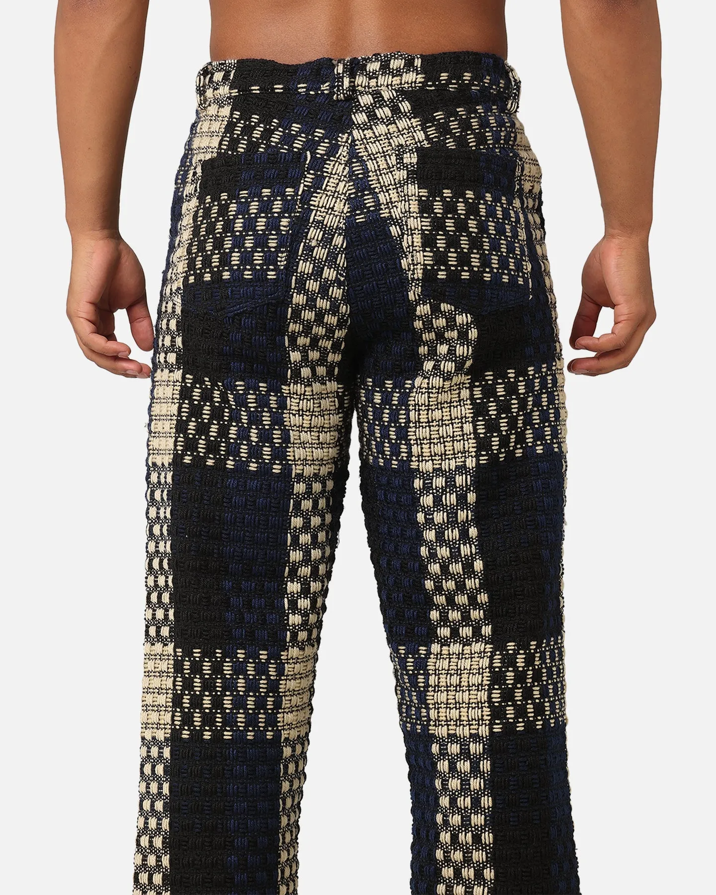 XXIII Textured Weave Pants Blue/Black/Yellow