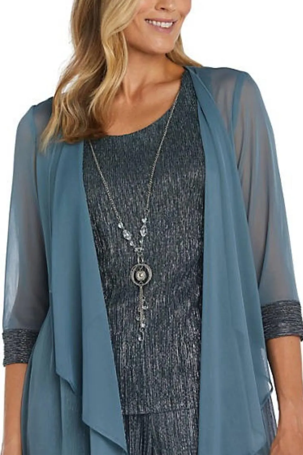 3-Piece Jacket Tank Pants Evening Set In Spruce