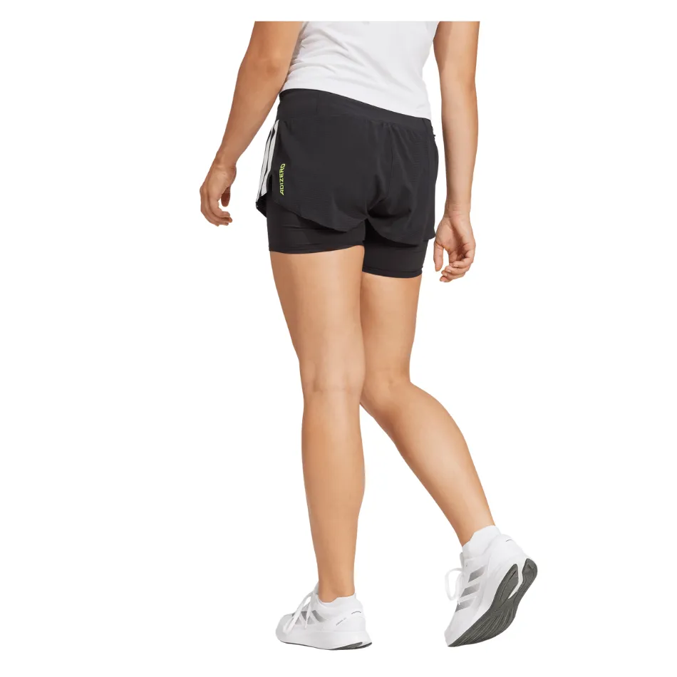 Adidas Women's Adizero 2 in 1 shorts in Black SS25