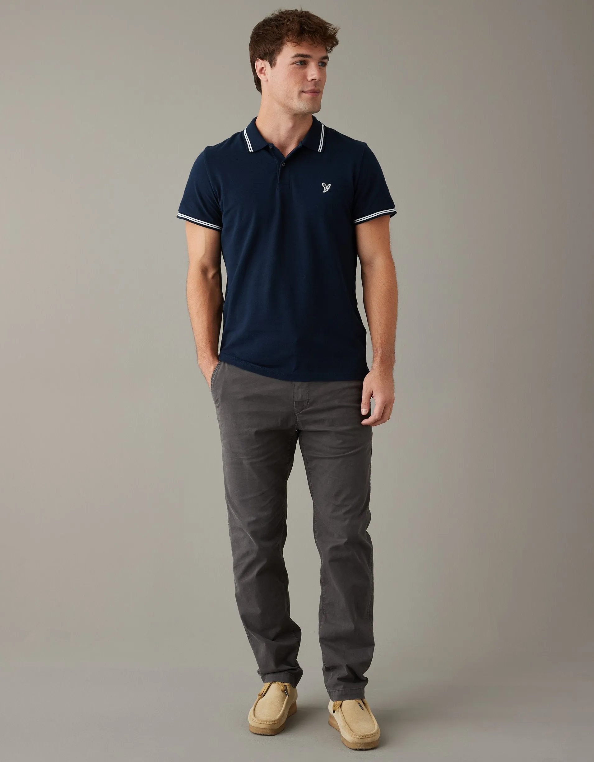 AE Flex Athletic Straight Lived-In Khaki Pant