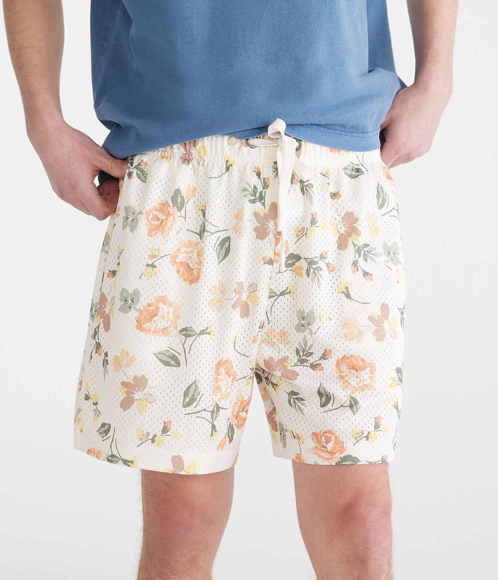 Aeropostale Floral Print Mesh Shorts 6"