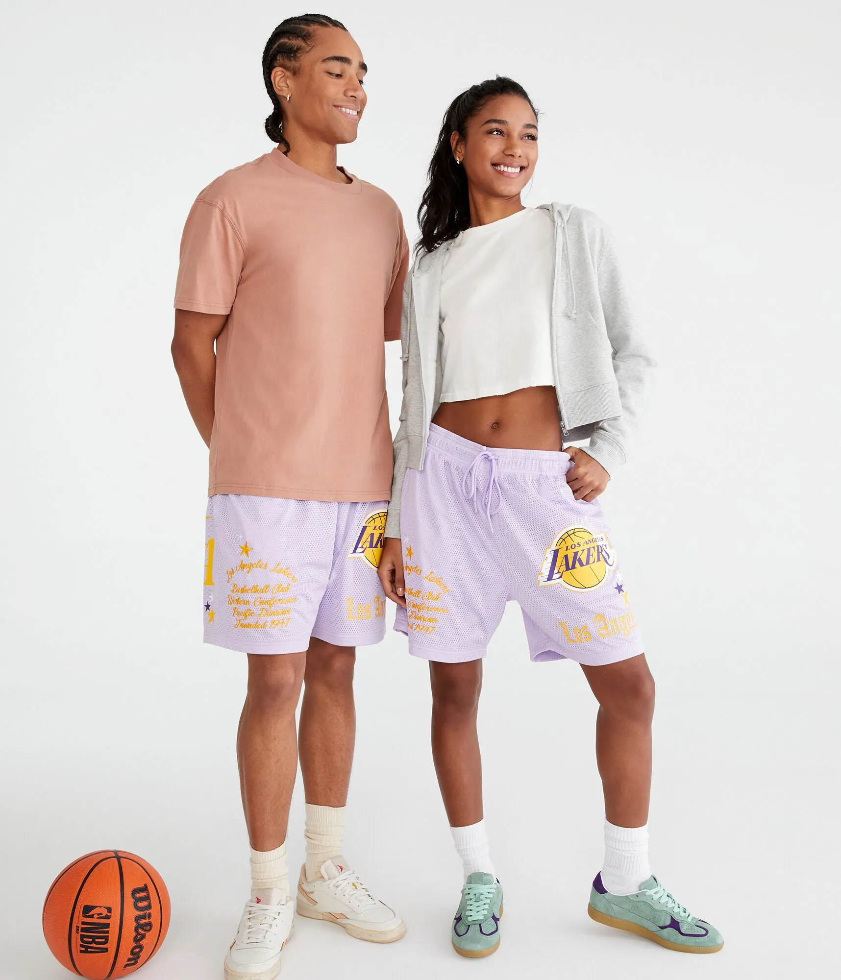 Aeropostale Los Angeles Lakers Mesh Shorts 6"
