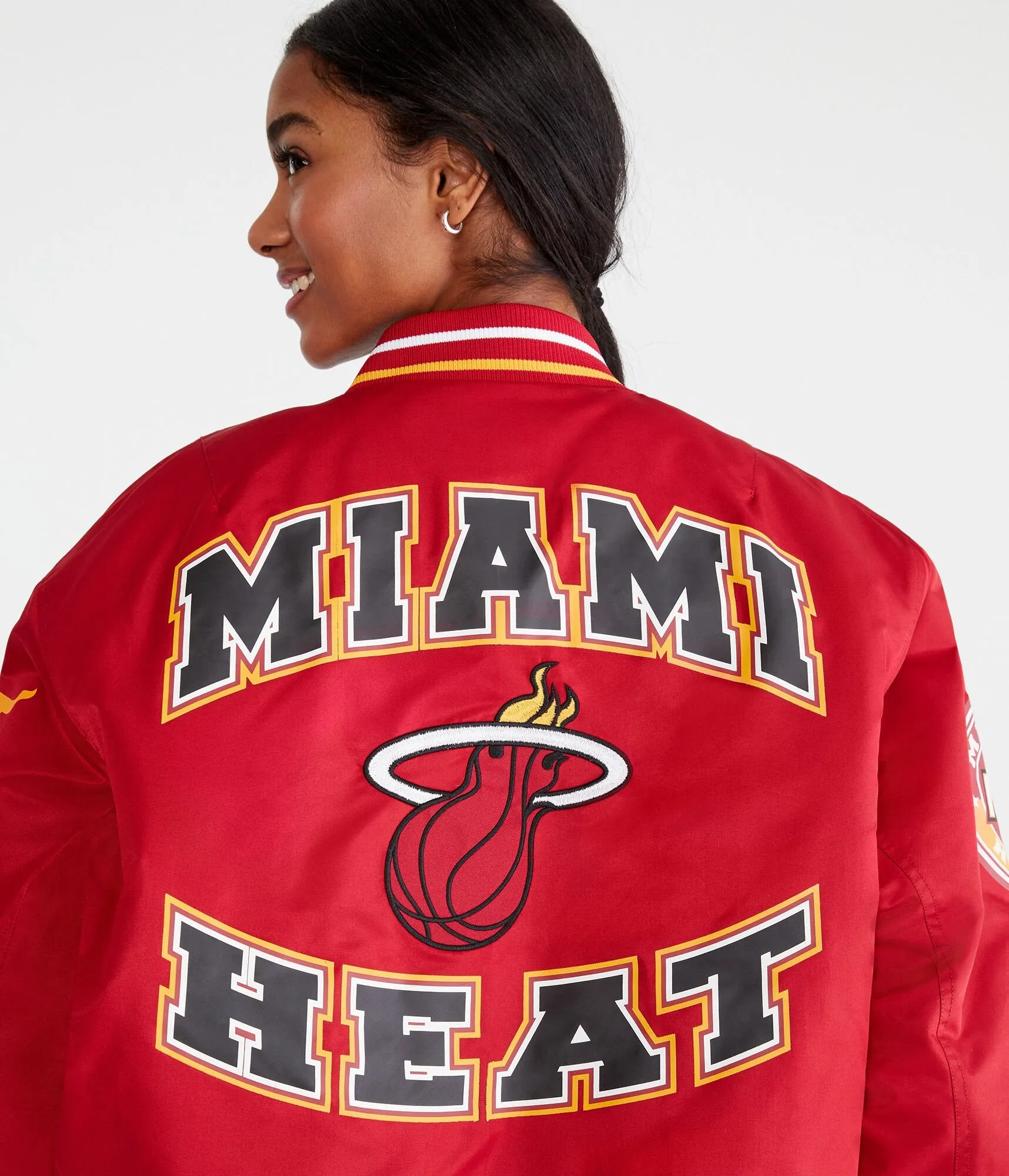 Aeropostale Miami Heat Basketball Bomber Jacket