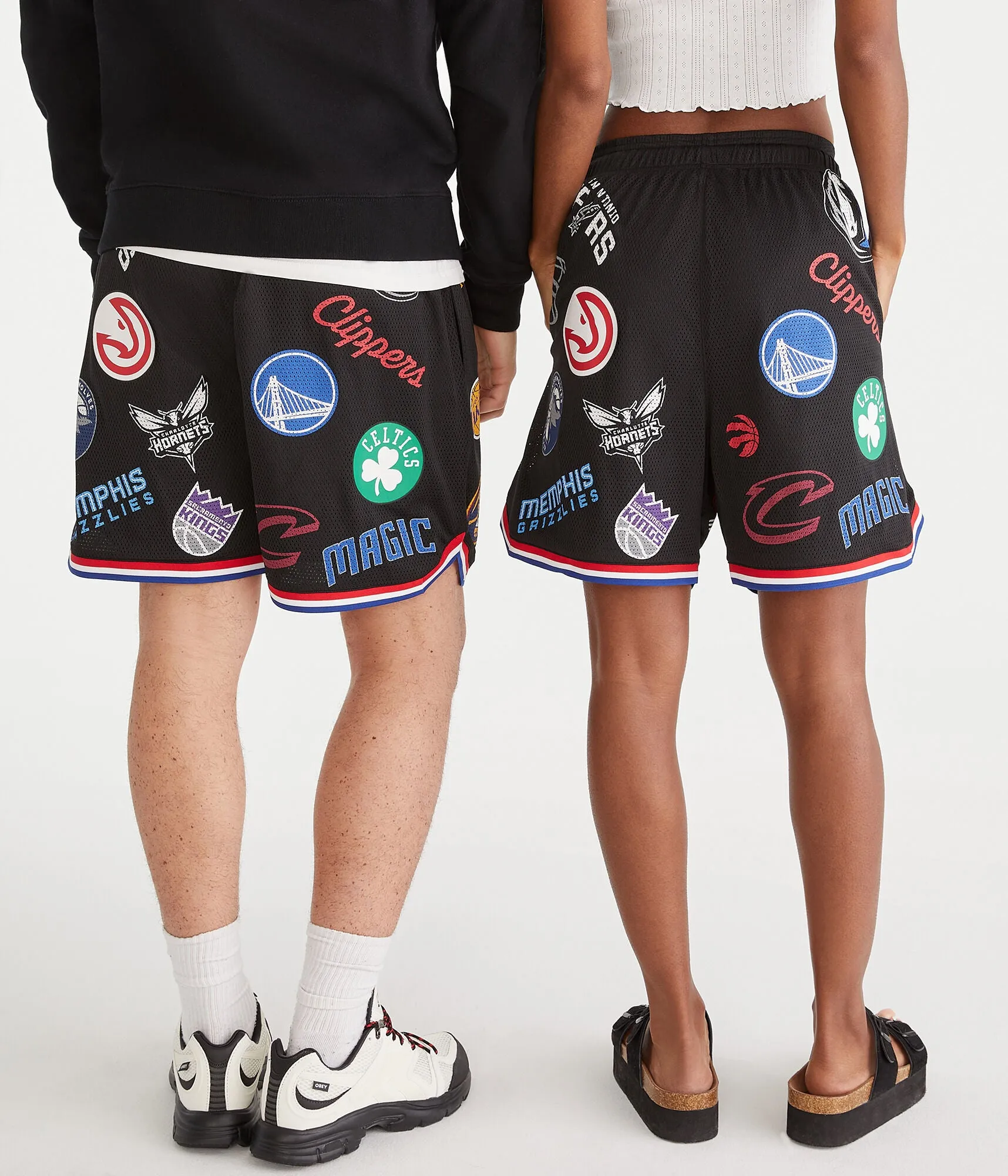 Aeropostale Nba Team Logos Mesh Shorts 6"