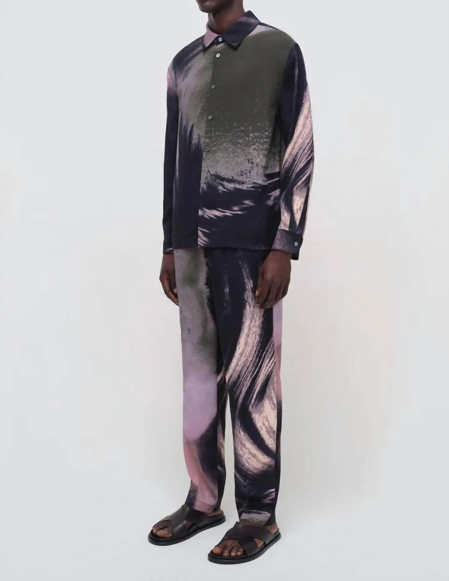 Allister Pullon Pants In Black Wave Print