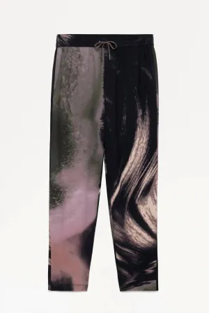 Allister Pullon Pants In Black Wave Print