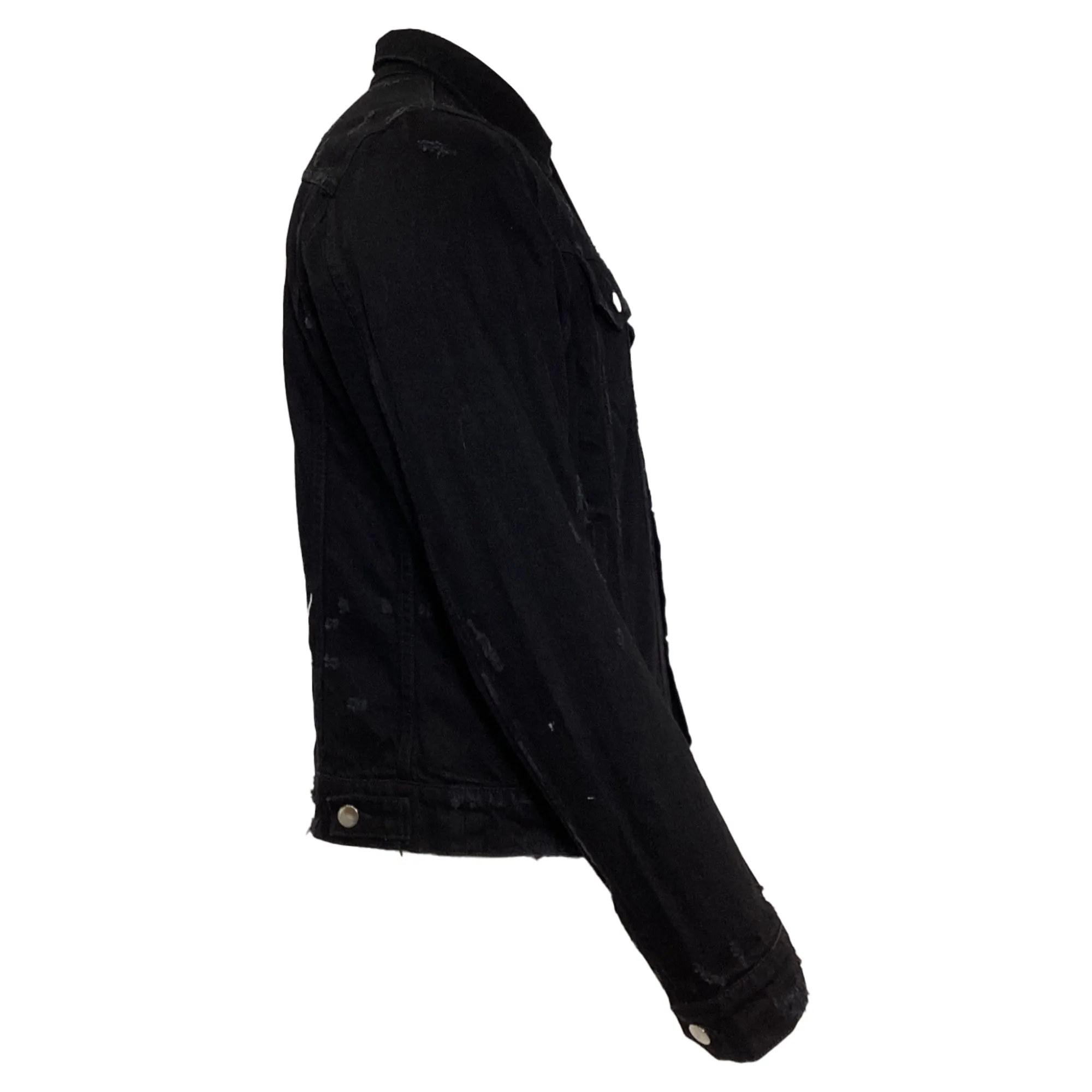 Amiri Lovers Trucker Graphic Print Denim Jacket in Black Cotton