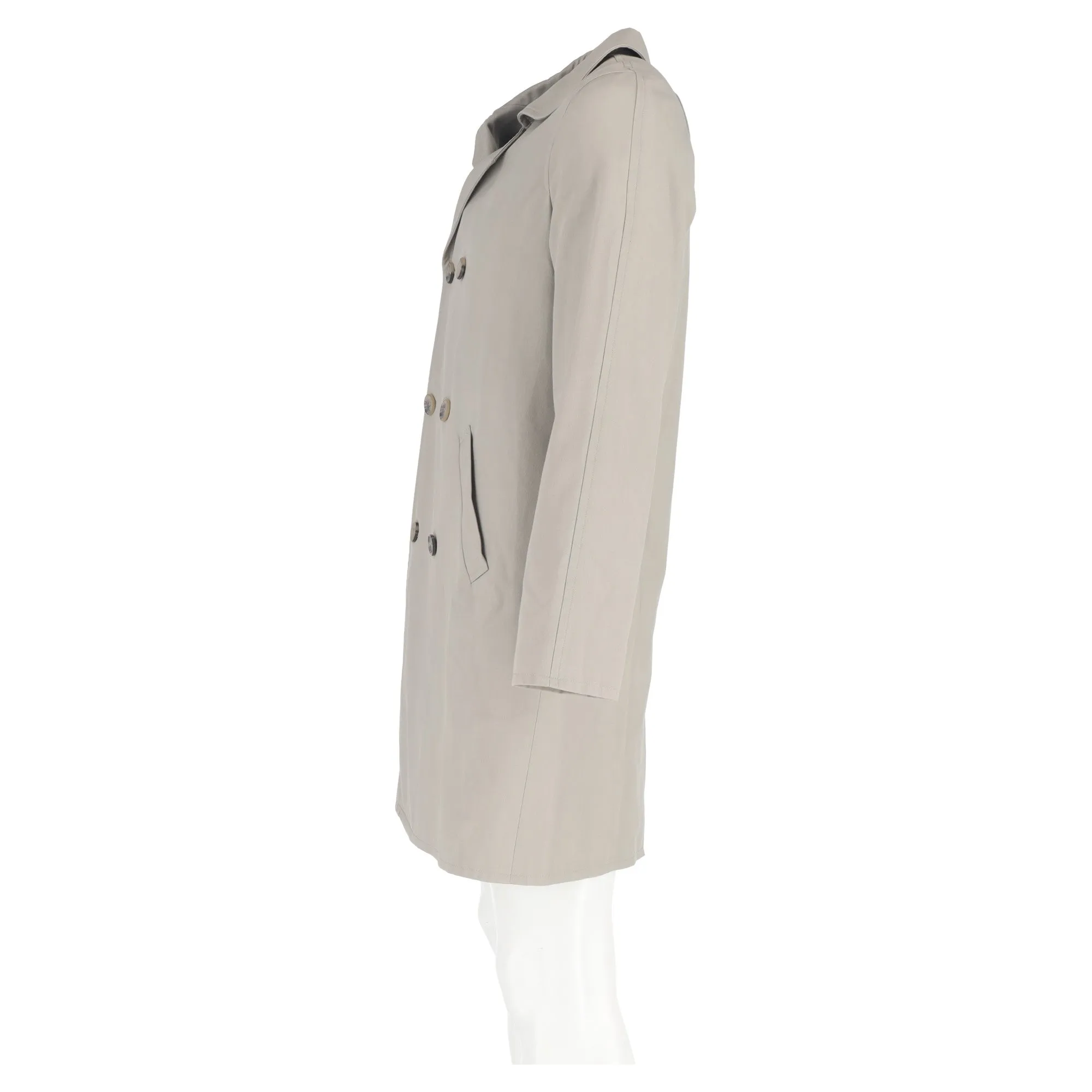 A.P.C. Double-Breasted Coat in Grey Cotton