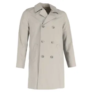 A.P.C. Double-Breasted Coat in Grey Cotton