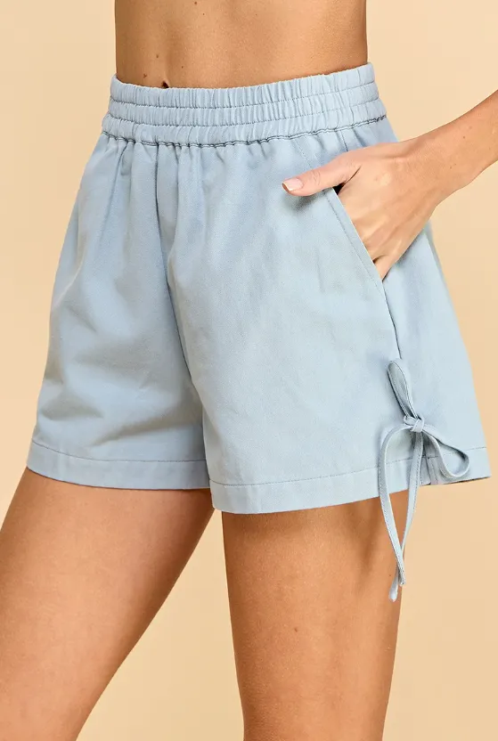 Averi Denim Shorts With Side Tie