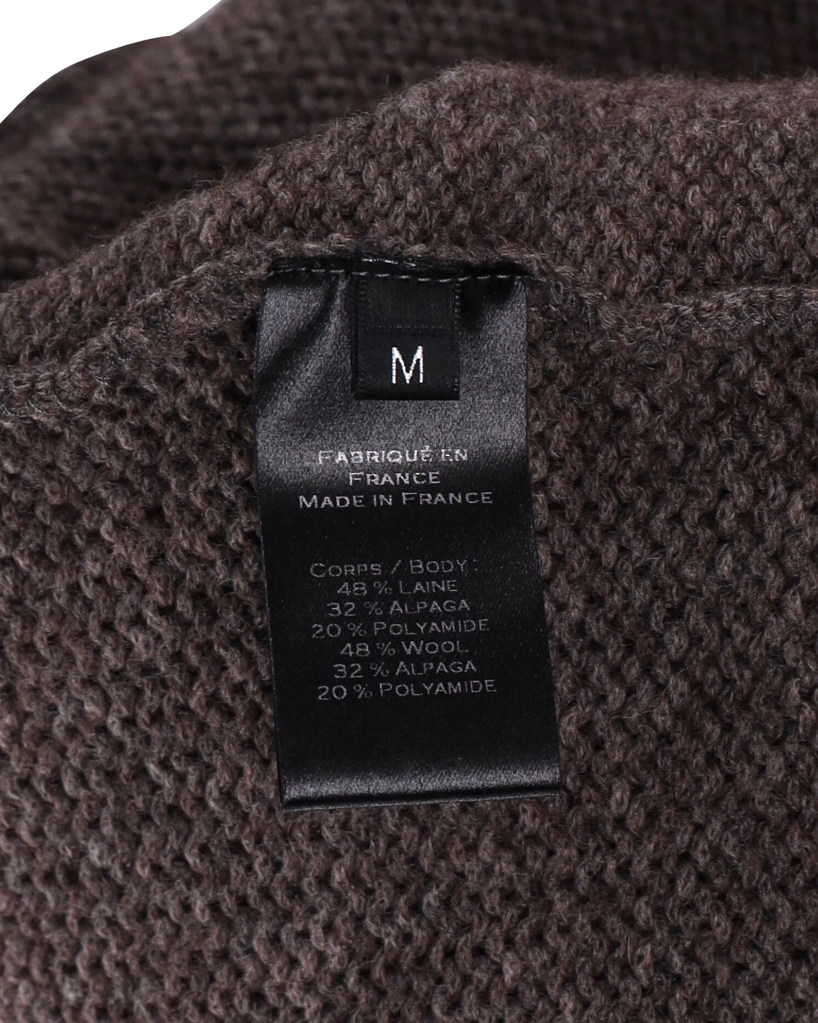 Balmain Knitted Crewneck Sweater in Brown Wool