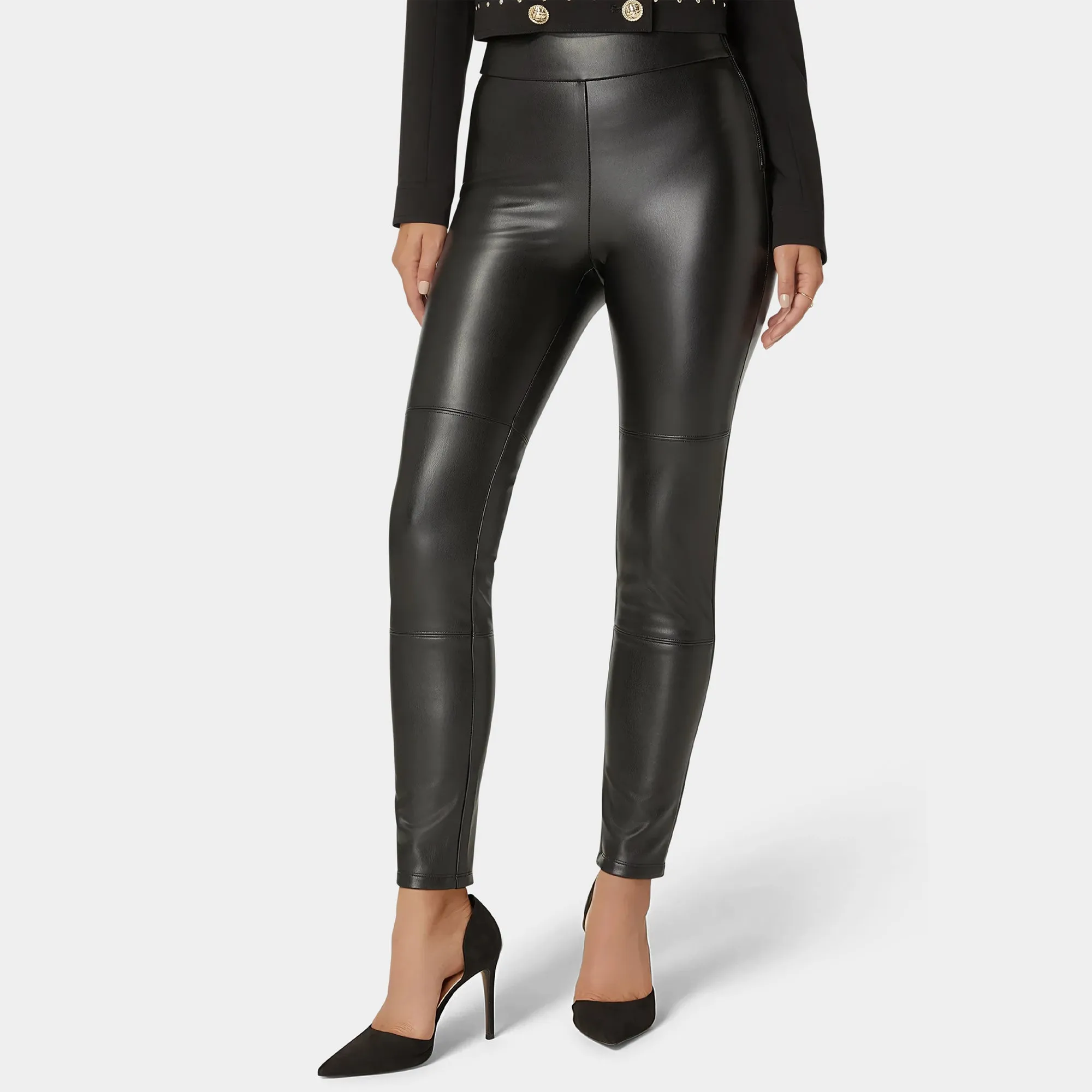 Bebe Women's Zip Front Coated Twill Skirt