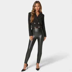 Bebe Women's Zip Front Coated Twill Skirt