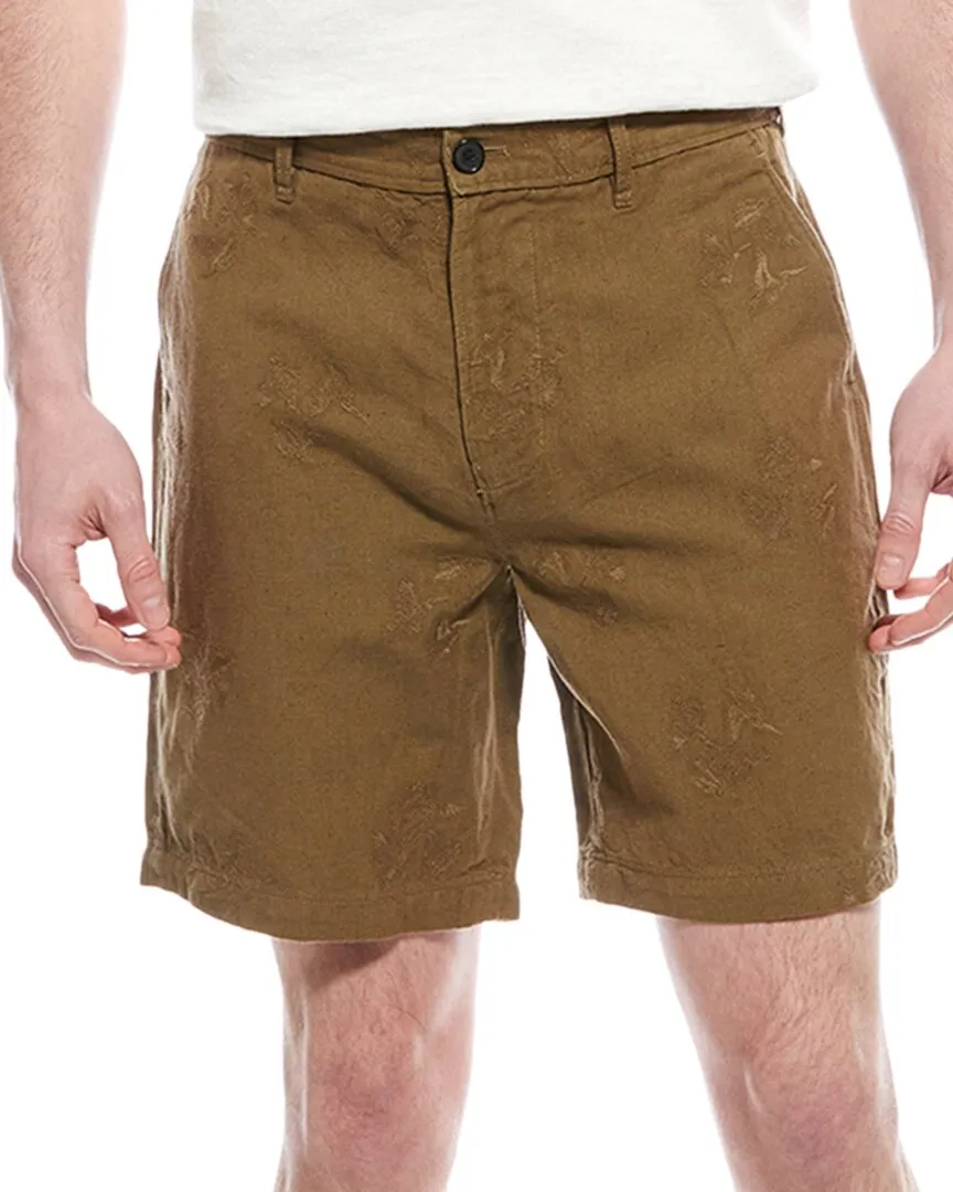 Billy Reid Pelican Gulf Embroidered Linen-Blend Short