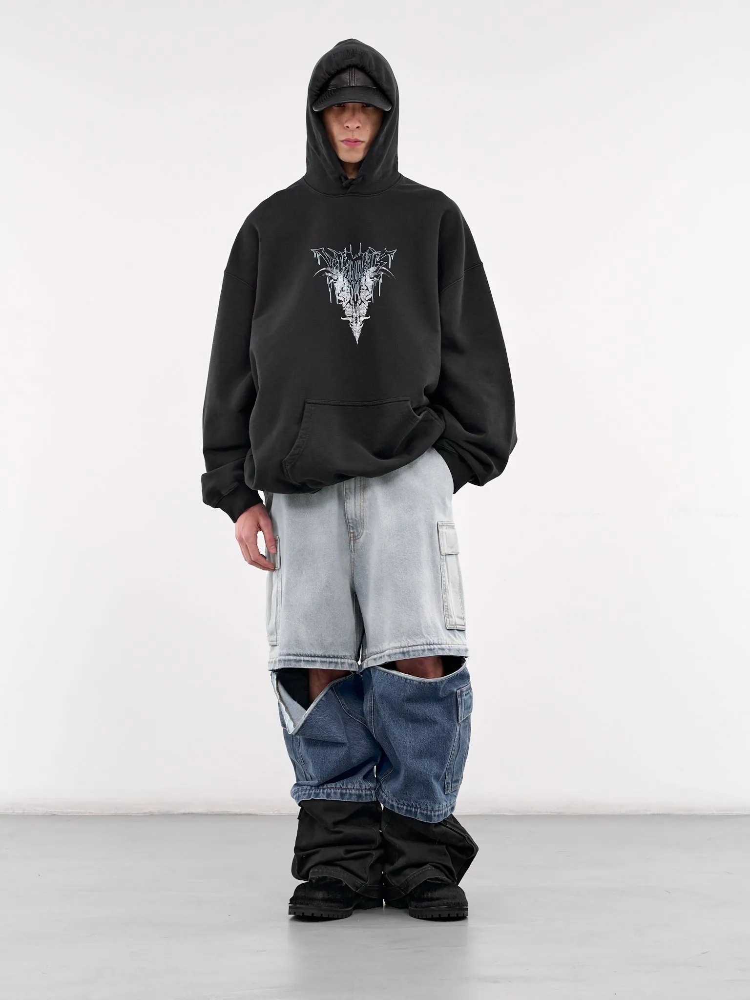 Bone V Oversized Hoodie (UA66HD740B-BLACK)