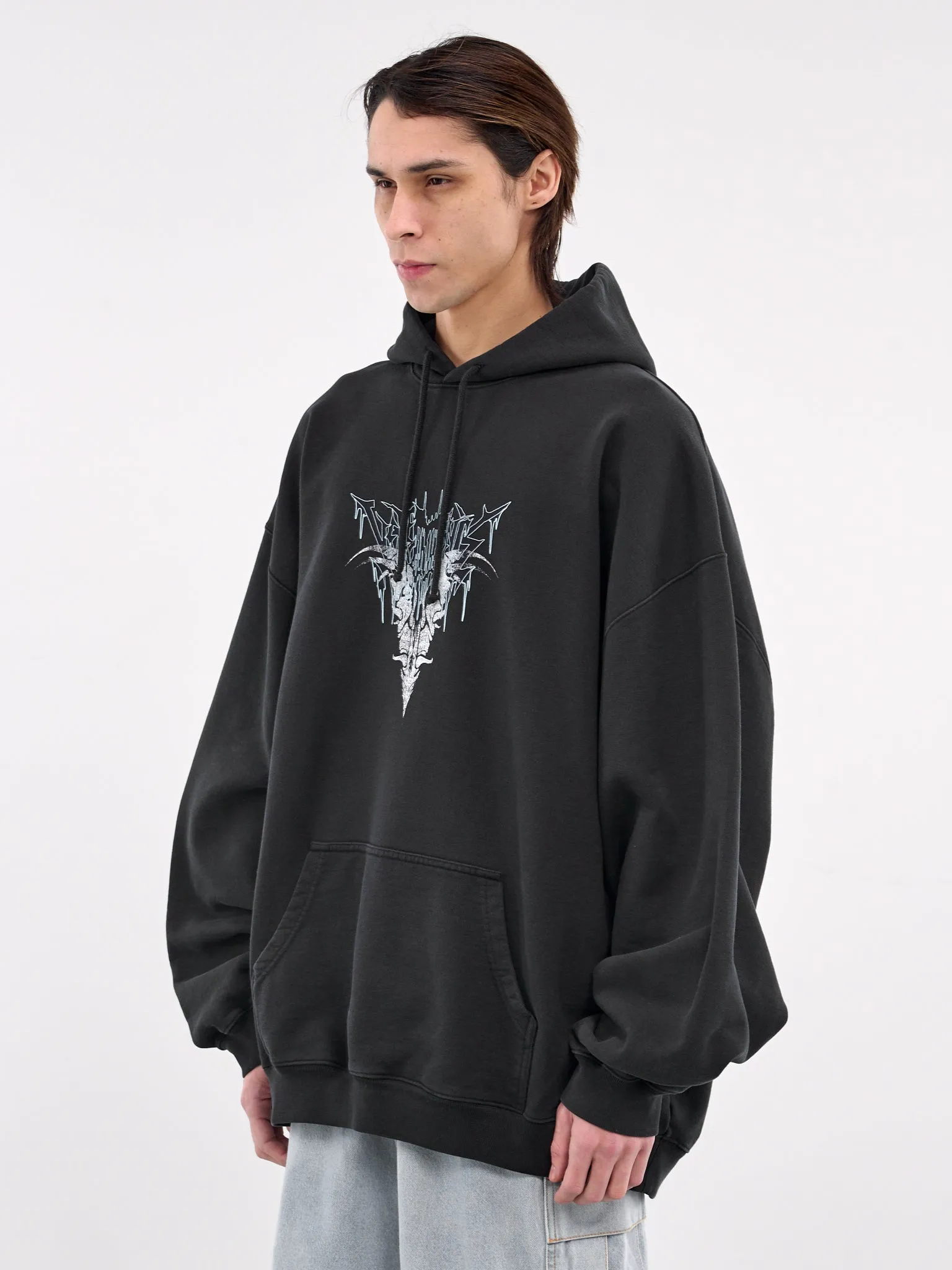 Bone V Oversized Hoodie (UA66HD740B-BLACK)
