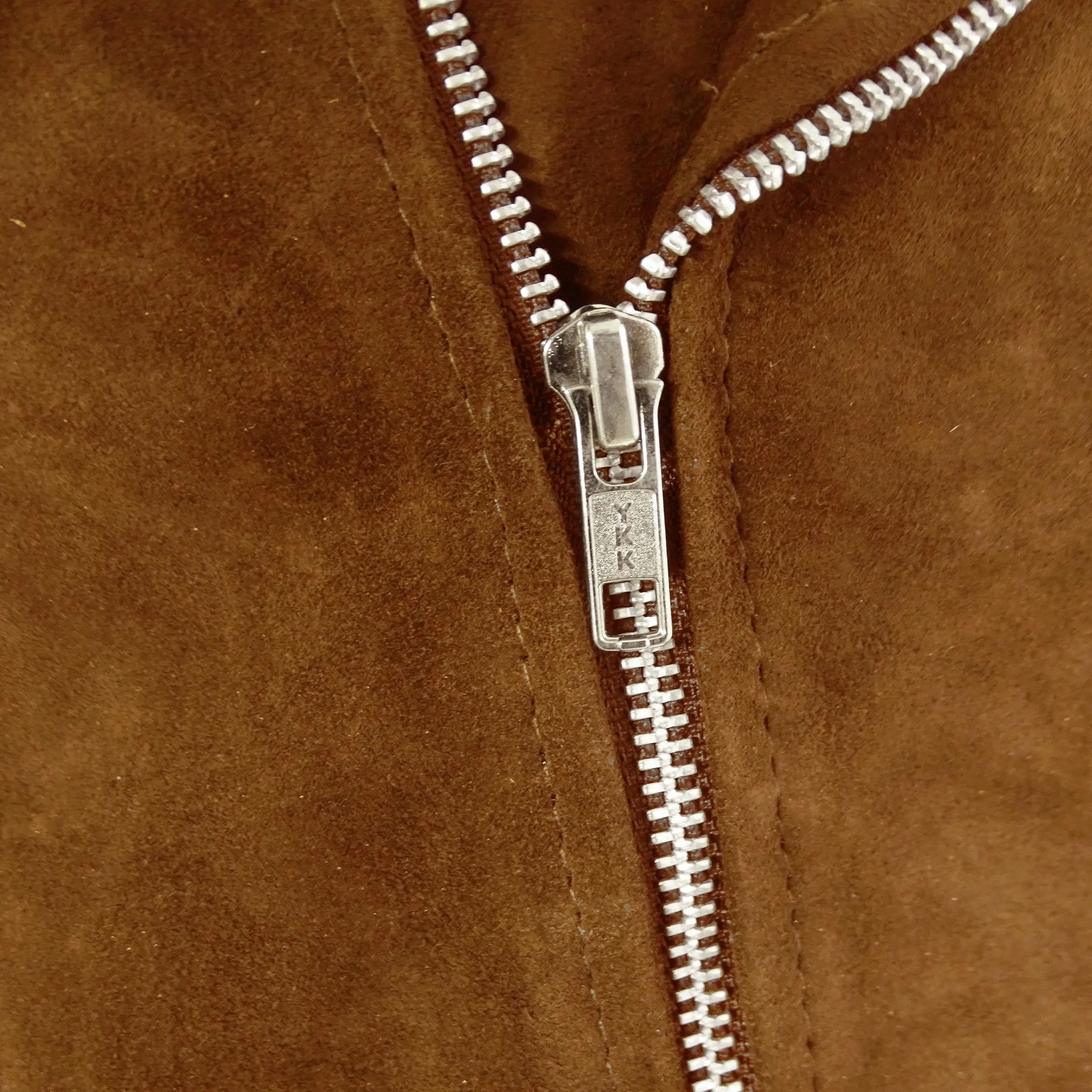 Brando Slim Cross Zip Suede Leather Jacket