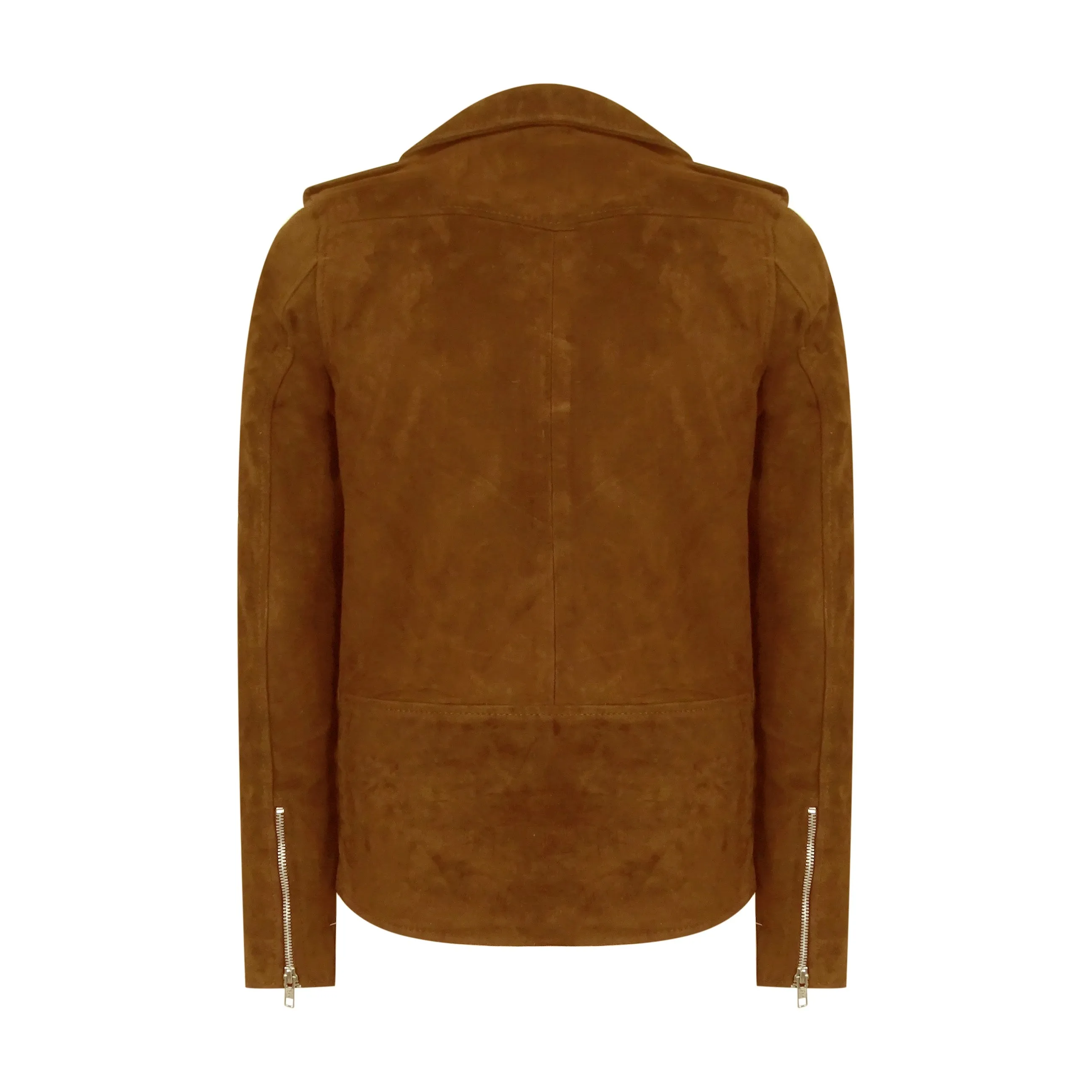 Brando Slim Cross Zip Suede Leather Jacket