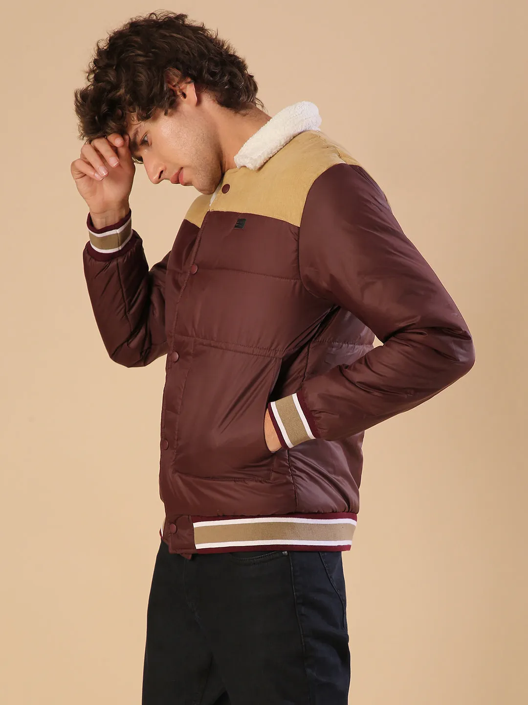 Campus Sutra Men Colorblock Stylish Windcheater Casual & Bomber Jacket