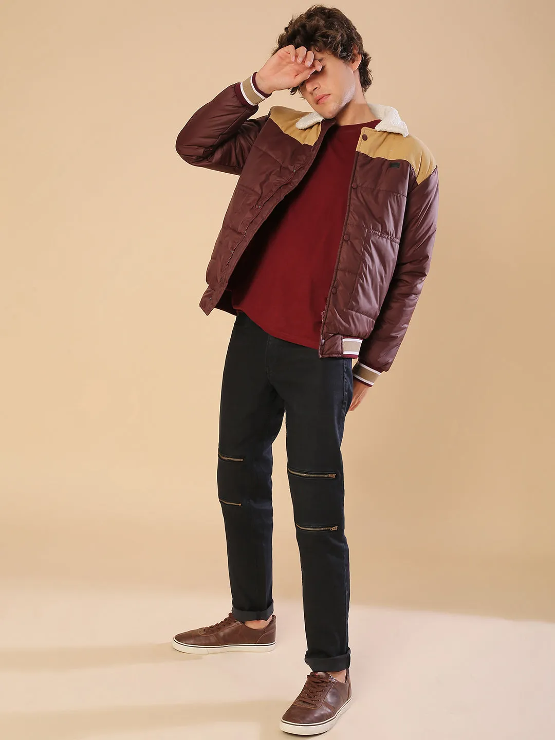 Campus Sutra Men Colorblock Stylish Windcheater Casual & Bomber Jacket