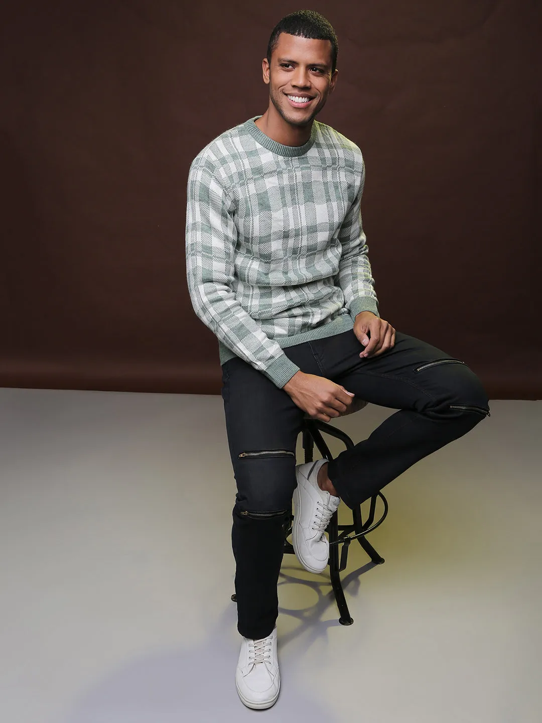 Campus Sutra Men Stylish Checks Casual Sweaters