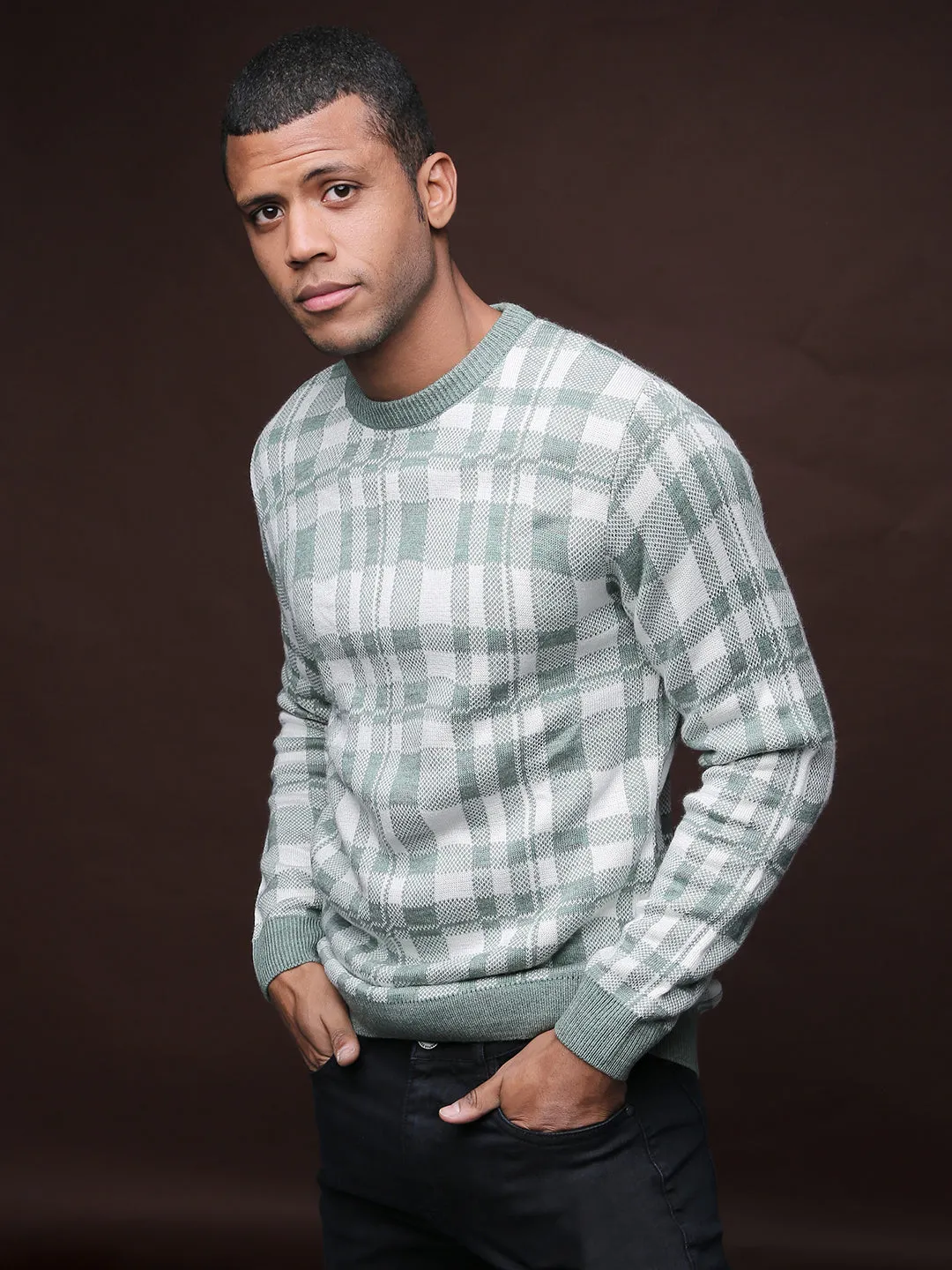 Campus Sutra Men Stylish Checks Casual Sweaters