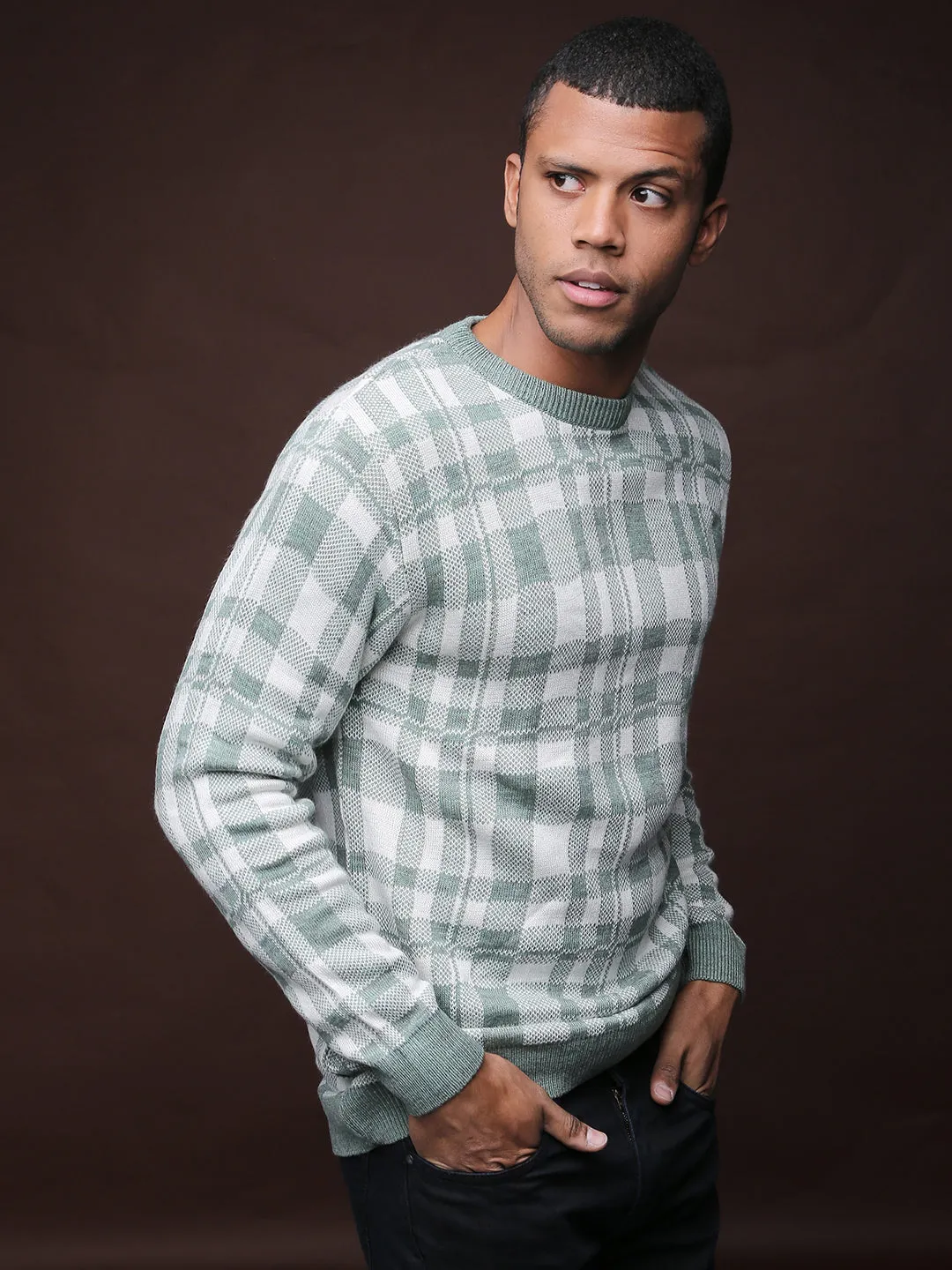 Campus Sutra Men Stylish Checks Casual Sweaters