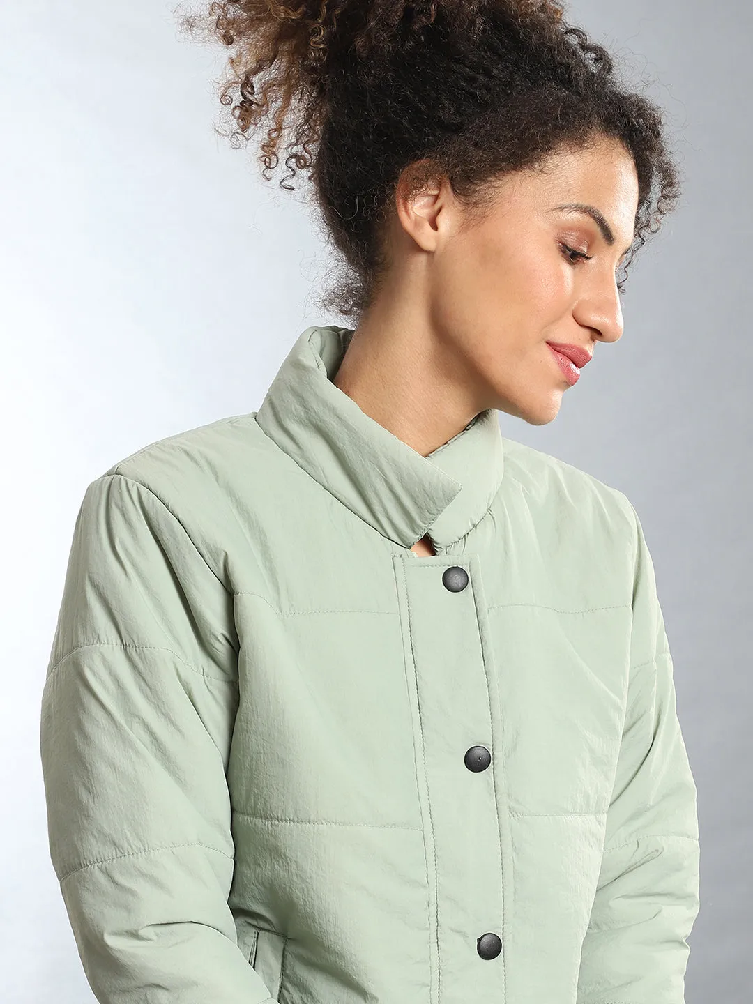 Campus Sutra Women Solid Windcheater Bomber Jacket