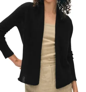 Cashmere Mini Trapeze Cardigan In Black