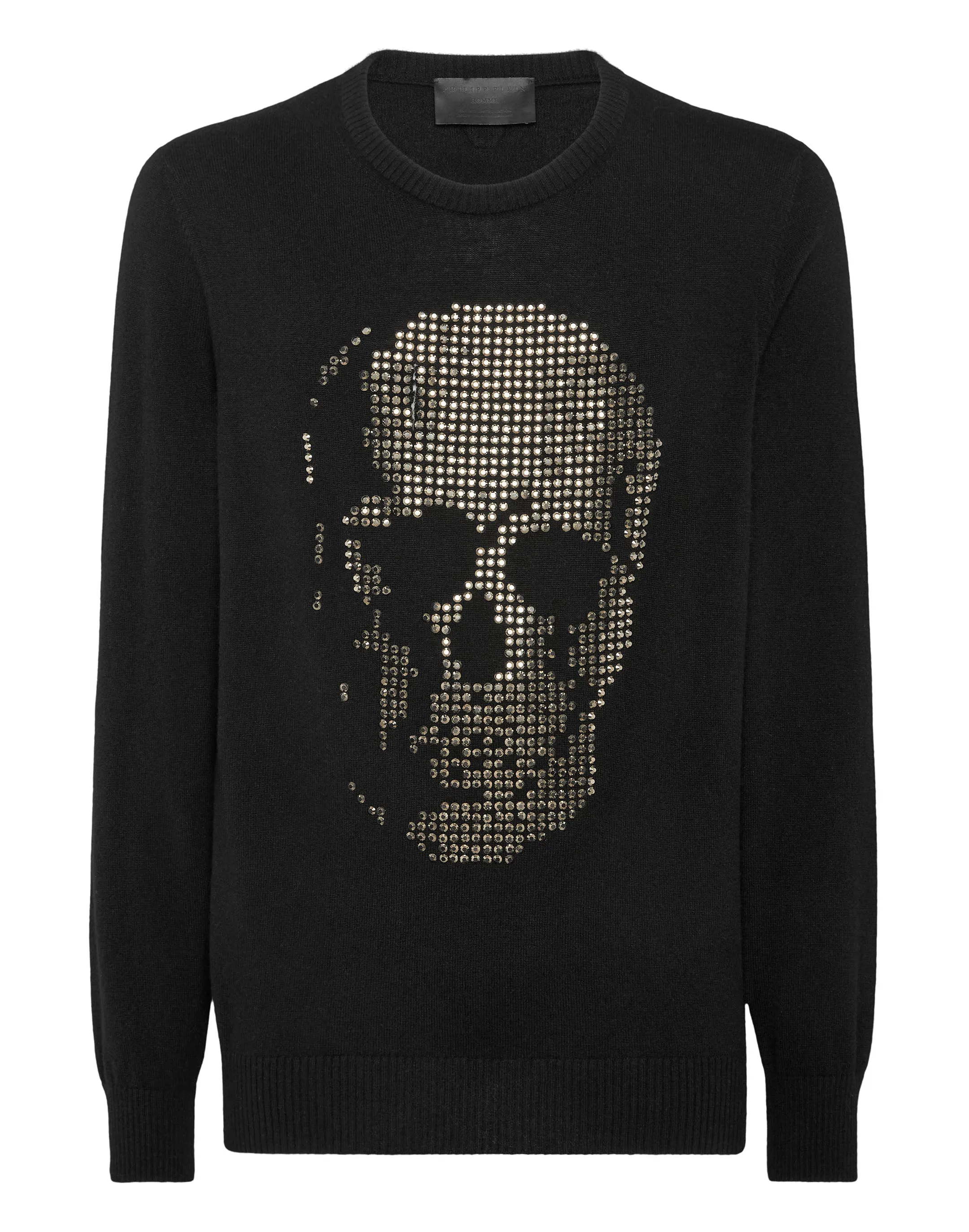 Cashmere Pullover Round Neck LS Skull strass